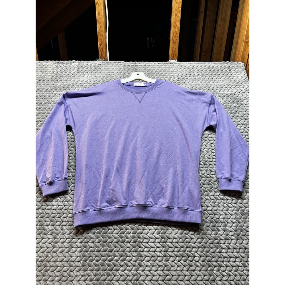 MOSHIU Purple Crewneck Sweatshirt Size L Oversized Pullover NWT